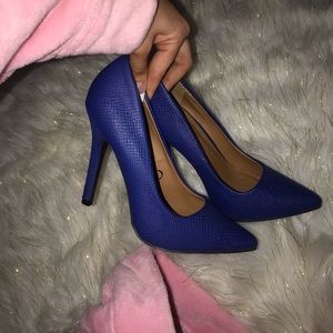 blue high heels